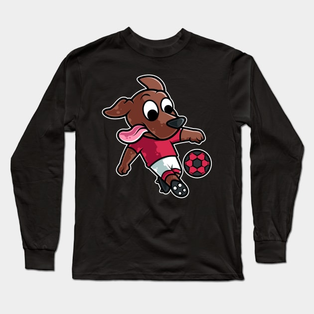 Dog Football Game Day Funny Team Sports Soccer graphic Long Sleeve T-Shirt by theodoros20